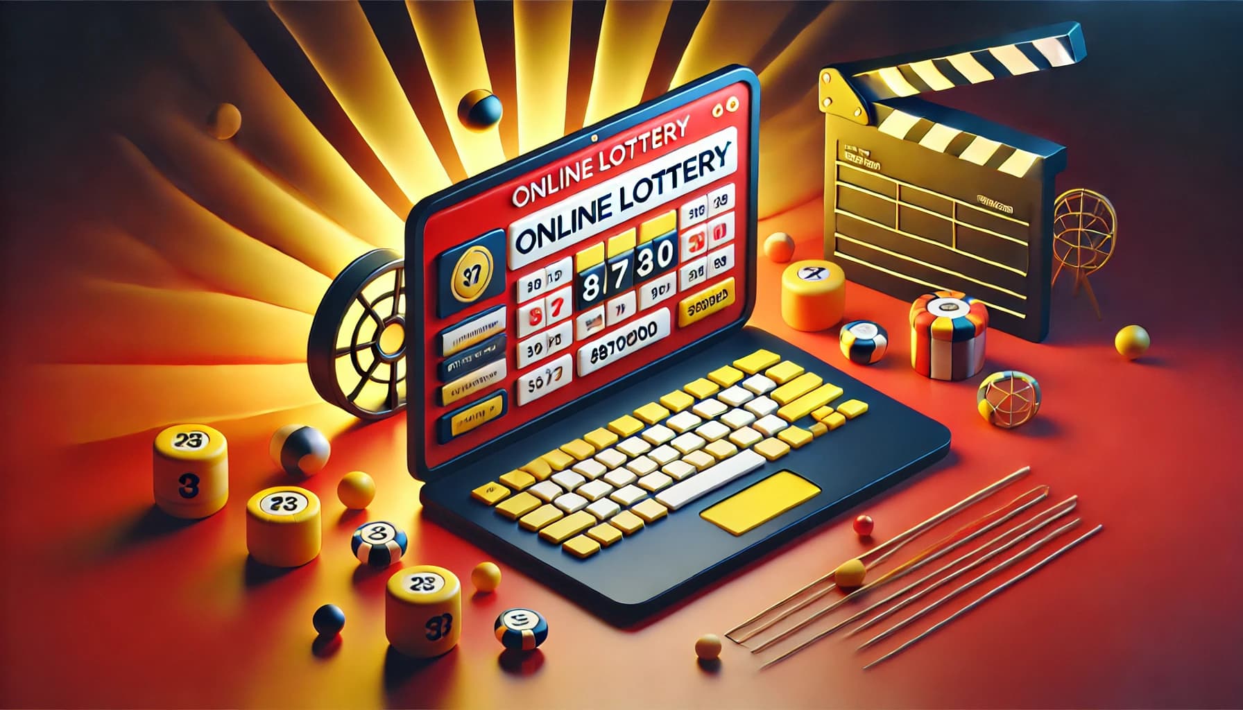 Cartoonish online lottery laptop